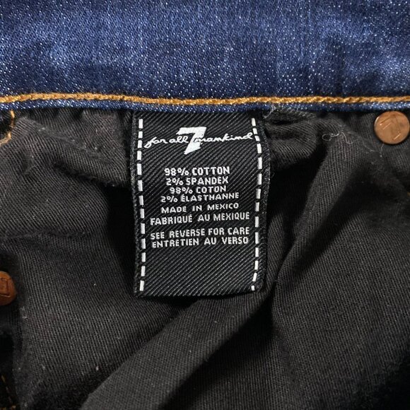 7 For All Mankind Slimmy Jeans Men's 29 Measures 31.5 x 32.75 Blue Stretch - Picture 8 of 14